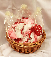 A basket of flower petals